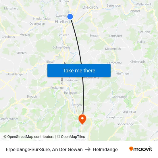 Erpeldange-Sur-Sûre, An Der Gewan to Helmdange map