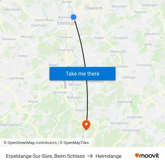 Erpeldange-Sur-Sûre, Beim Schlass to Helmdange map