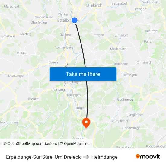 Erpeldange-Sur-Sûre, Um Dreieck to Helmdange map