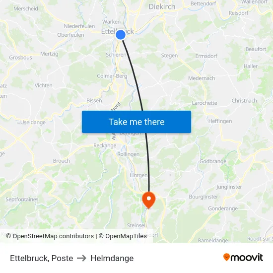 Ettelbruck, Poste to Helmdange map