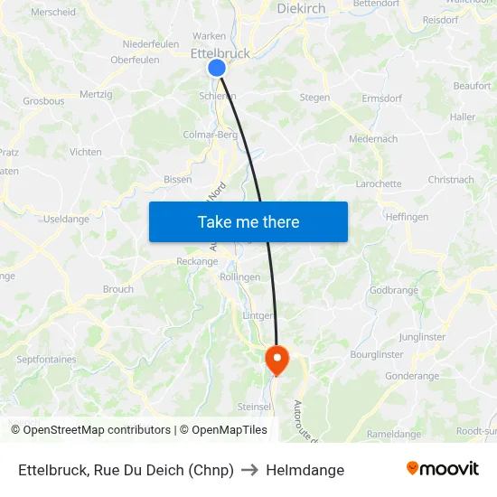 Ettelbruck, Rue Du Deich (Chnp) to Helmdange map