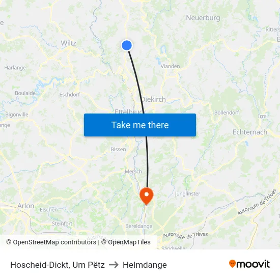 Hoscheid-Dickt, Um Pëtz to Helmdange map