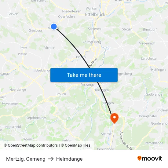 Mertzig, Gemeng to Helmdange map