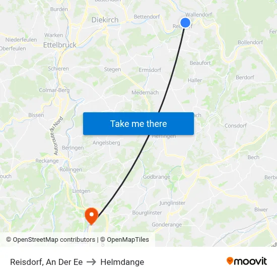 Reisdorf, An Der Ee to Helmdange map