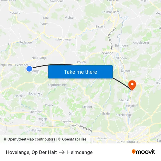 Hovelange, Op Der Halt to Helmdange map