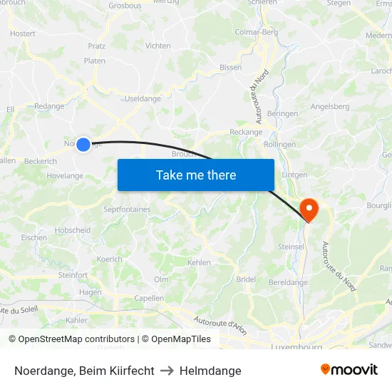 Noerdange, Beim Kiirfecht to Helmdange map