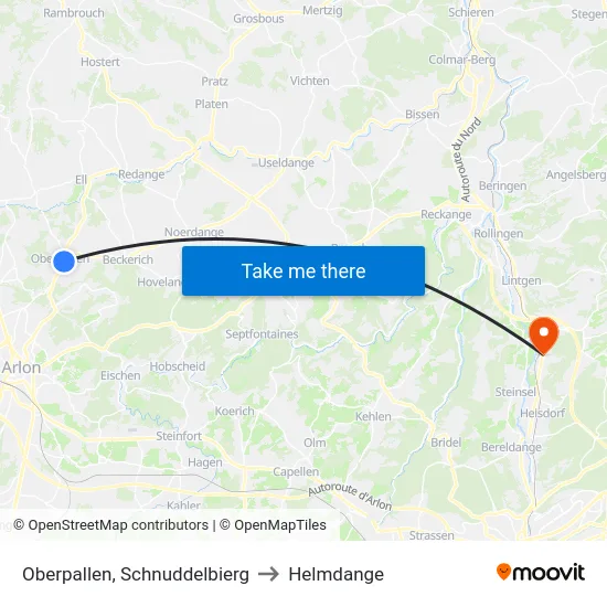Oberpallen, Schnuddelbierg to Helmdange map