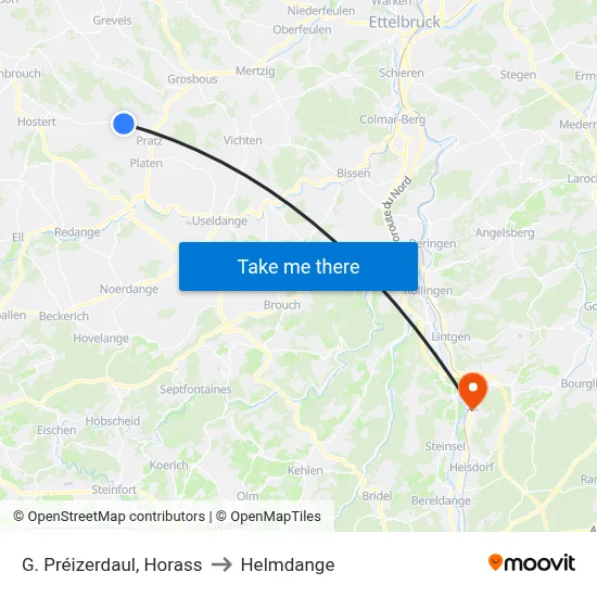 G. Préizerdaul, Horass to Helmdange map