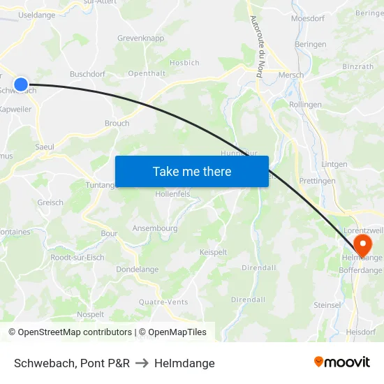 Schwebach, Pont P&R to Helmdange map