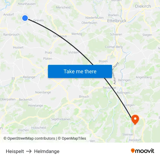 Heispelt to Helmdange map
