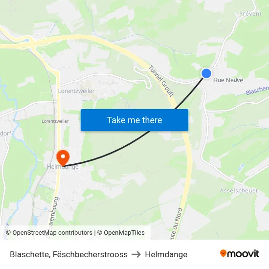 Blaschette, Fëschbecherstrooss to Helmdange map