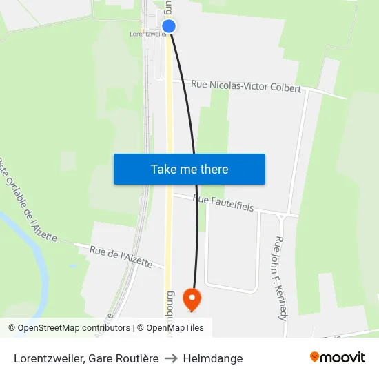 Lorentzweiler, Gare Routière to Helmdange map