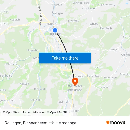 Rollingen, Blannenheem to Helmdange map