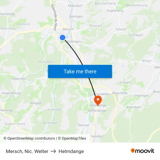 Mersch, Nic. Welter to Helmdange map
