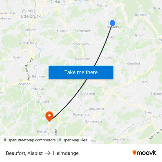 Beaufort, Aispist to Helmdange map