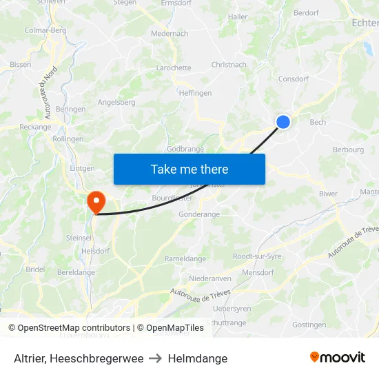 Altrier, Heeschbregerwee to Helmdange map