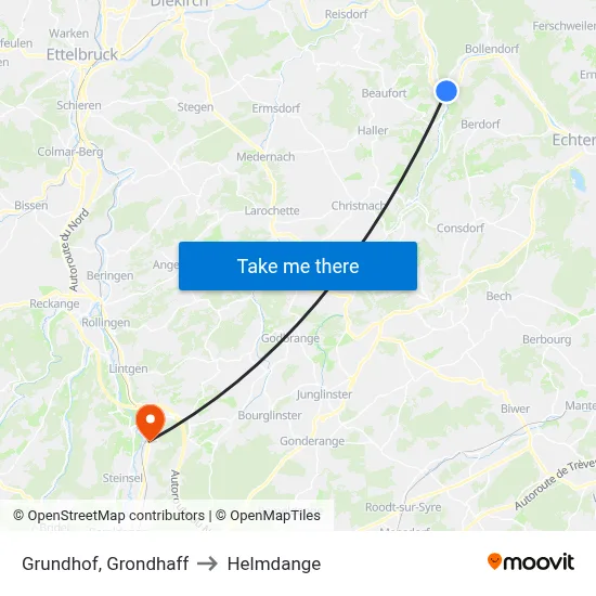 Grundhof, Grondhaff to Helmdange map