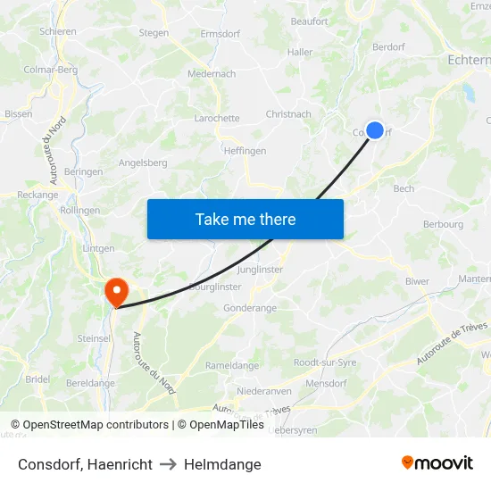 Consdorf, Haenricht to Helmdange map