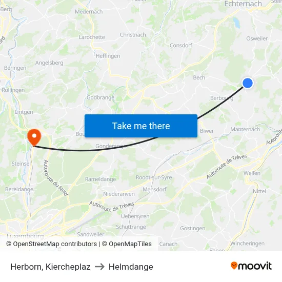 Herborn, Kiercheplaz to Helmdange map