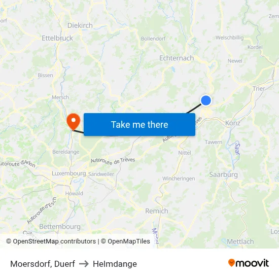 Moersdorf, Duerf to Helmdange map