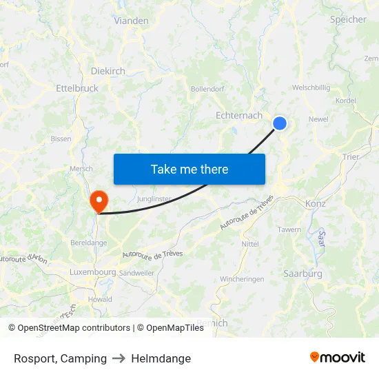 Rosport, Camping to Helmdange map
