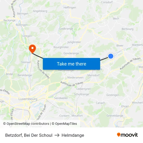 Betzdorf, Bei Der Schoul to Helmdange map