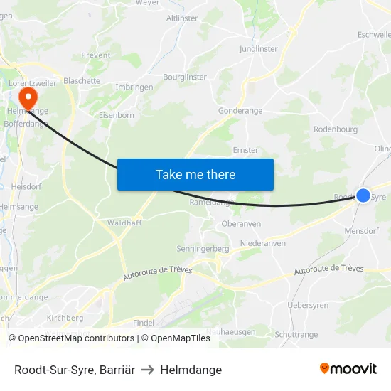 Roodt-Sur-Syre, Barriär to Helmdange map