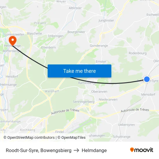 Roodt-Sur-Syre, Bowengsbierg to Helmdange map