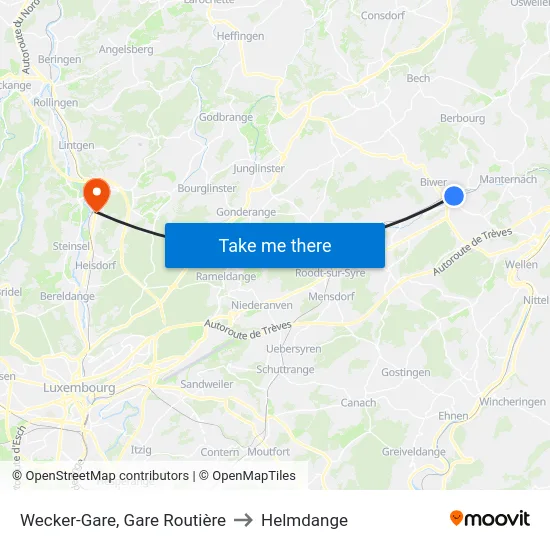 Wecker-Gare, Gare Routière to Helmdange map