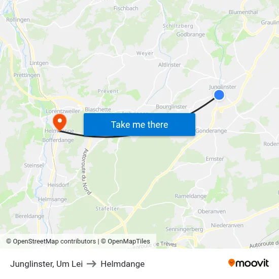 Junglinster, Um Lei to Helmdange map