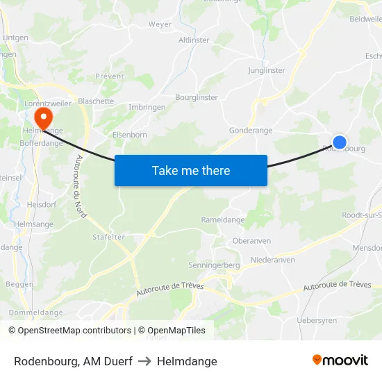 Rodenbourg, AM Duerf to Helmdange map