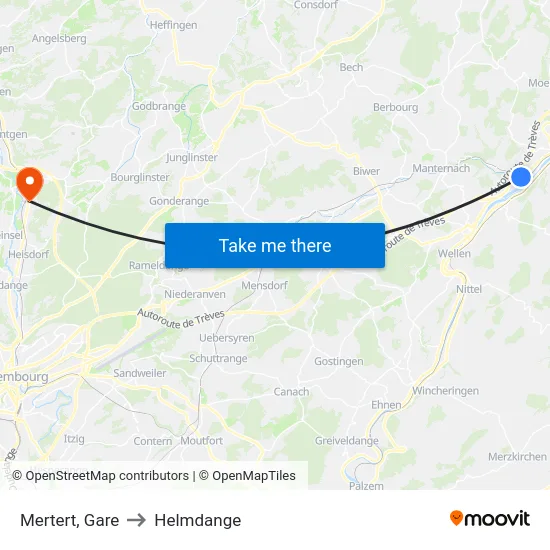 Mertert, Gare to Helmdange map