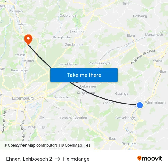 Ehnen, Lehboesch 2 to Helmdange map