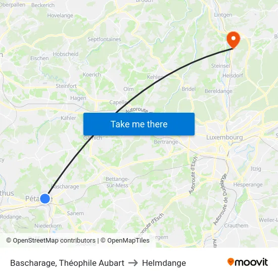 Bascharage, Théophile Aubart to Helmdange map