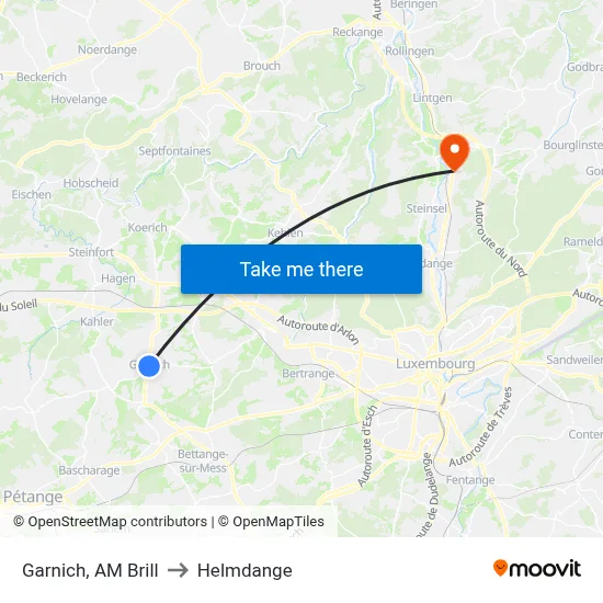 Garnich, AM Brill to Helmdange map