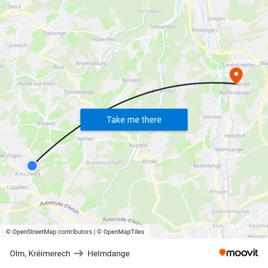 Olm, Kréimerech to Helmdange map
