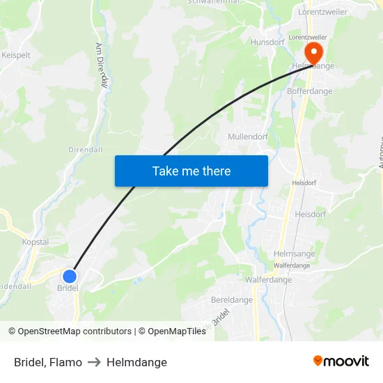 Bridel, Flamo to Helmdange map