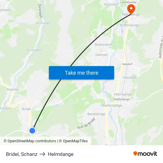 Bridel, Schanz to Helmdange map