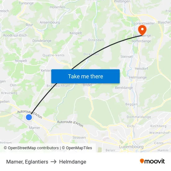 Mamer, Eglantiers to Helmdange map