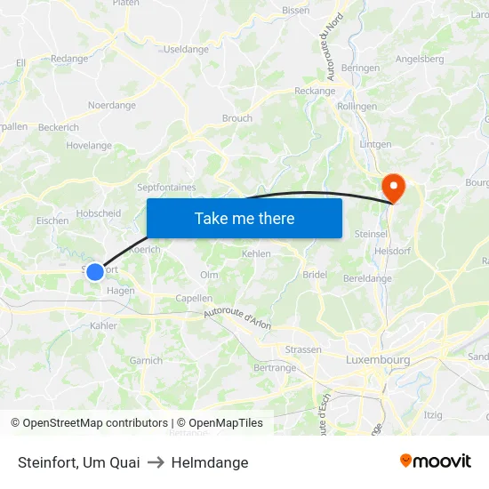 Steinfort, Um Quai to Helmdange map