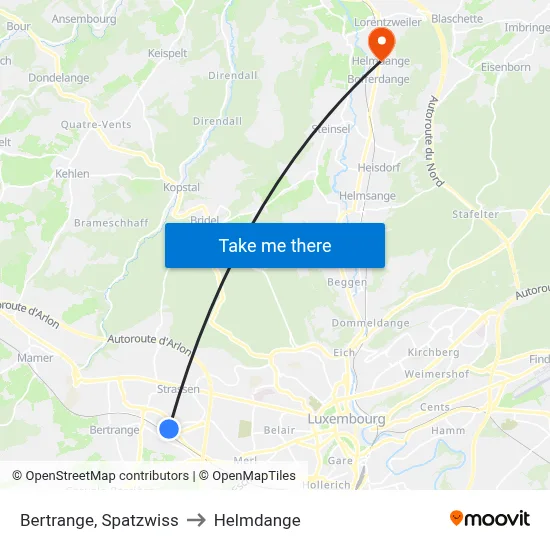 Bertrange, Spatzwiss to Helmdange map