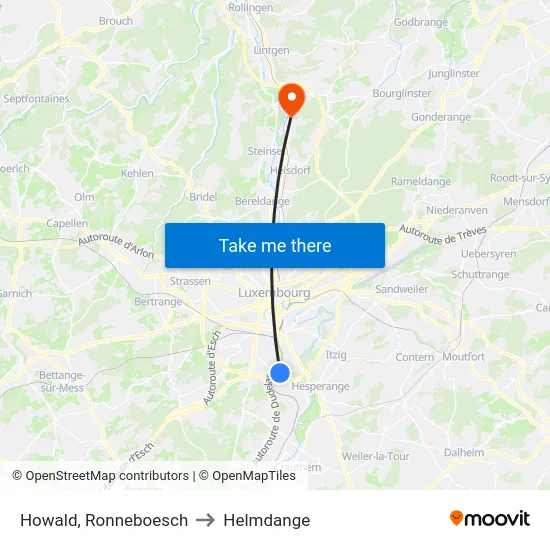 Howald, Ronneboesch to Helmdange map