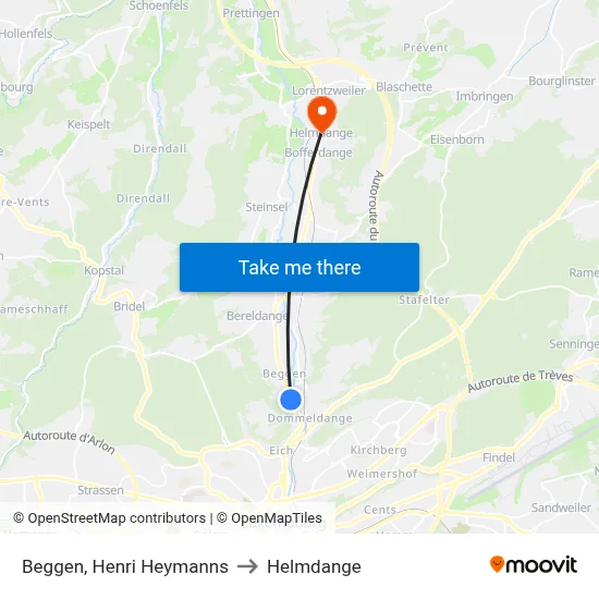 Beggen, Henri Heymanns to Helmdange map