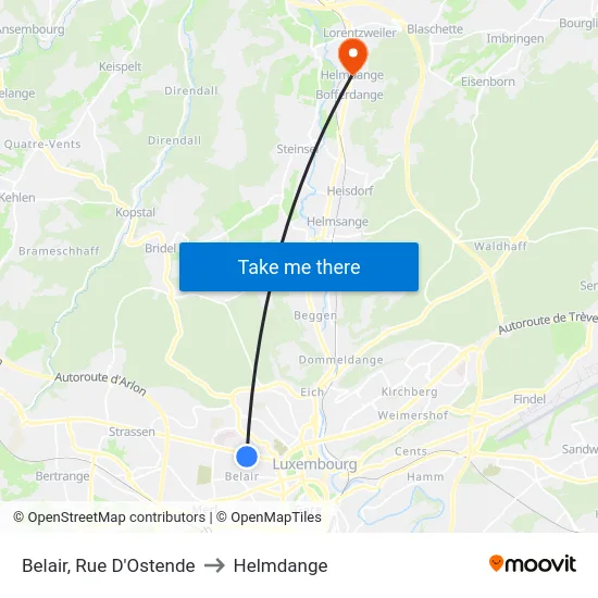 Belair, Rue D'Ostende to Helmdange map