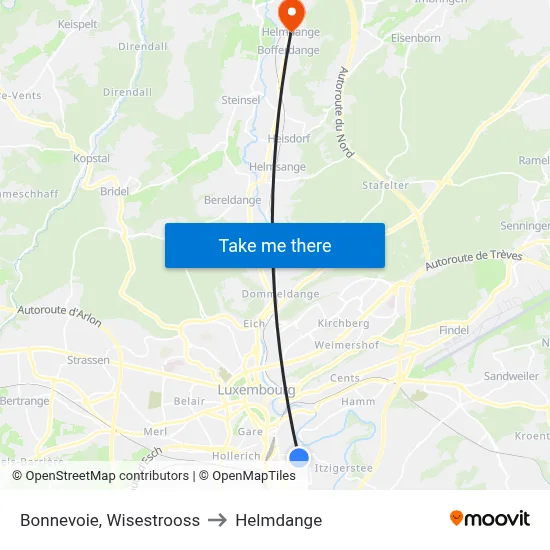 Bonnevoie, Wisestrooss to Helmdange map