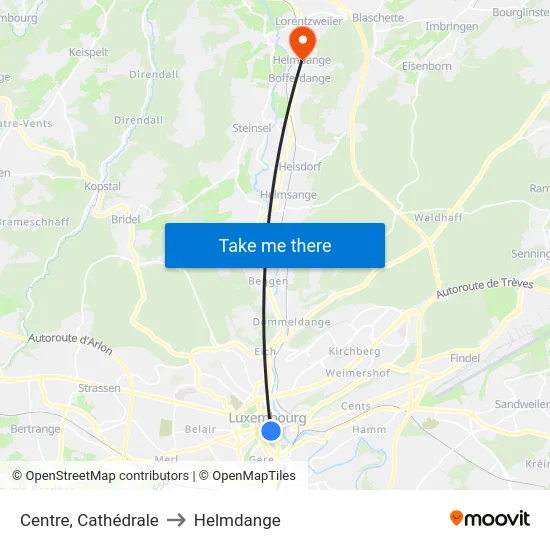 Centre, Cathédrale to Helmdange map