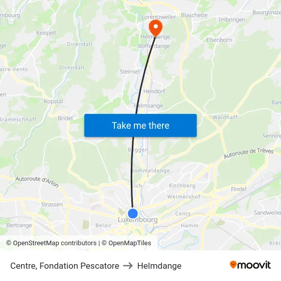 Centre, Fondation Pescatore to Helmdange map