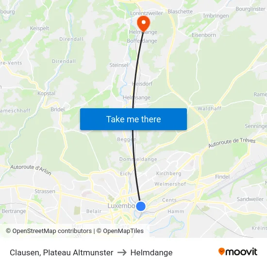 Clausen, Plateau Altmunster to Helmdange map