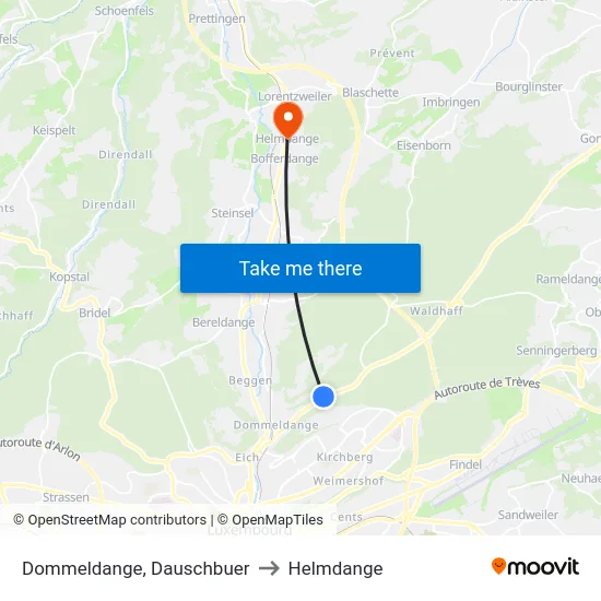 Dommeldange, Dauschbuer to Helmdange map
