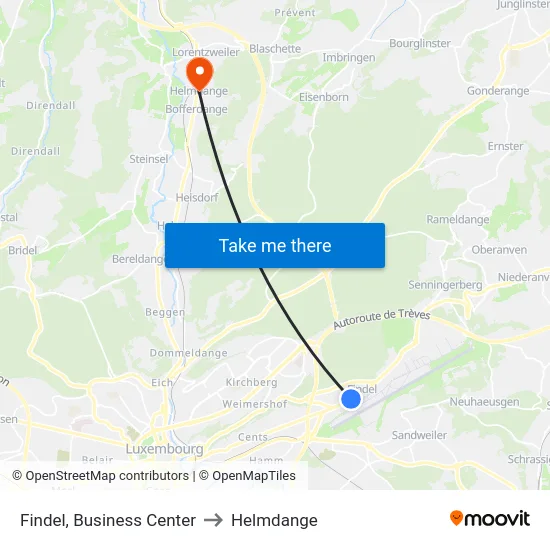 Findel, Business Center to Helmdange map